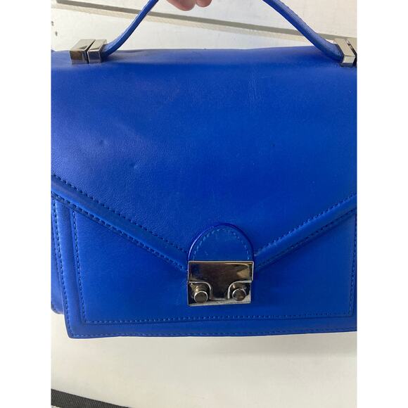 LOEFFLER RANDALL, MEDIUM BLUE LEATHER CROSSBODY BAG (ASIS) - Picture 8 of 16